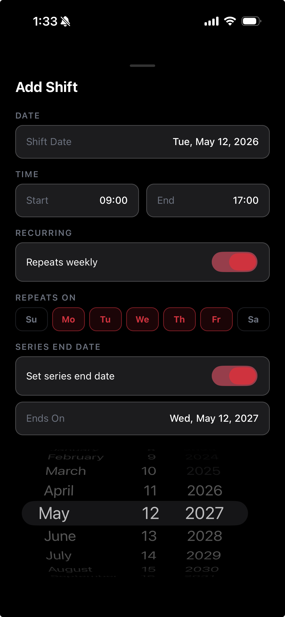 Add Shift screenshot
