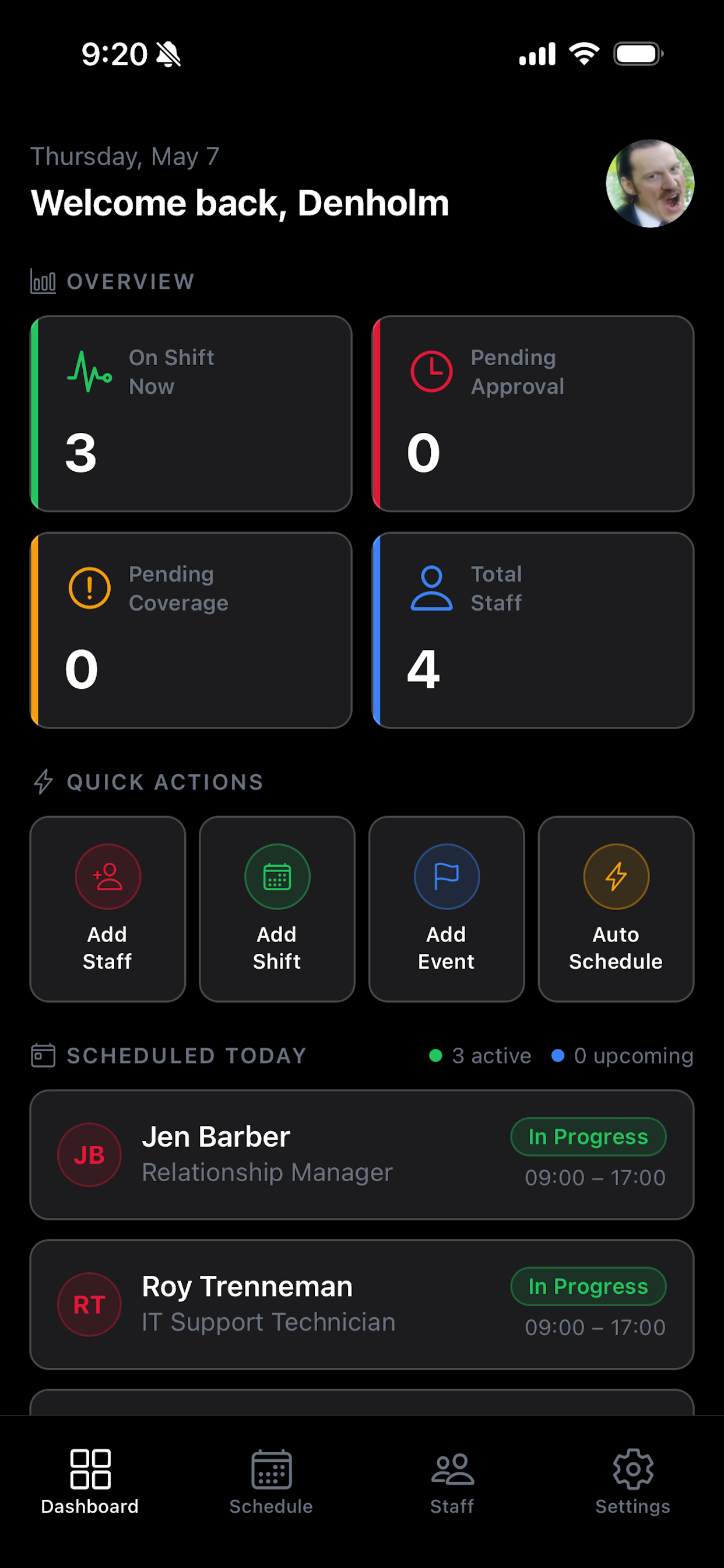 Dashboard screenshot