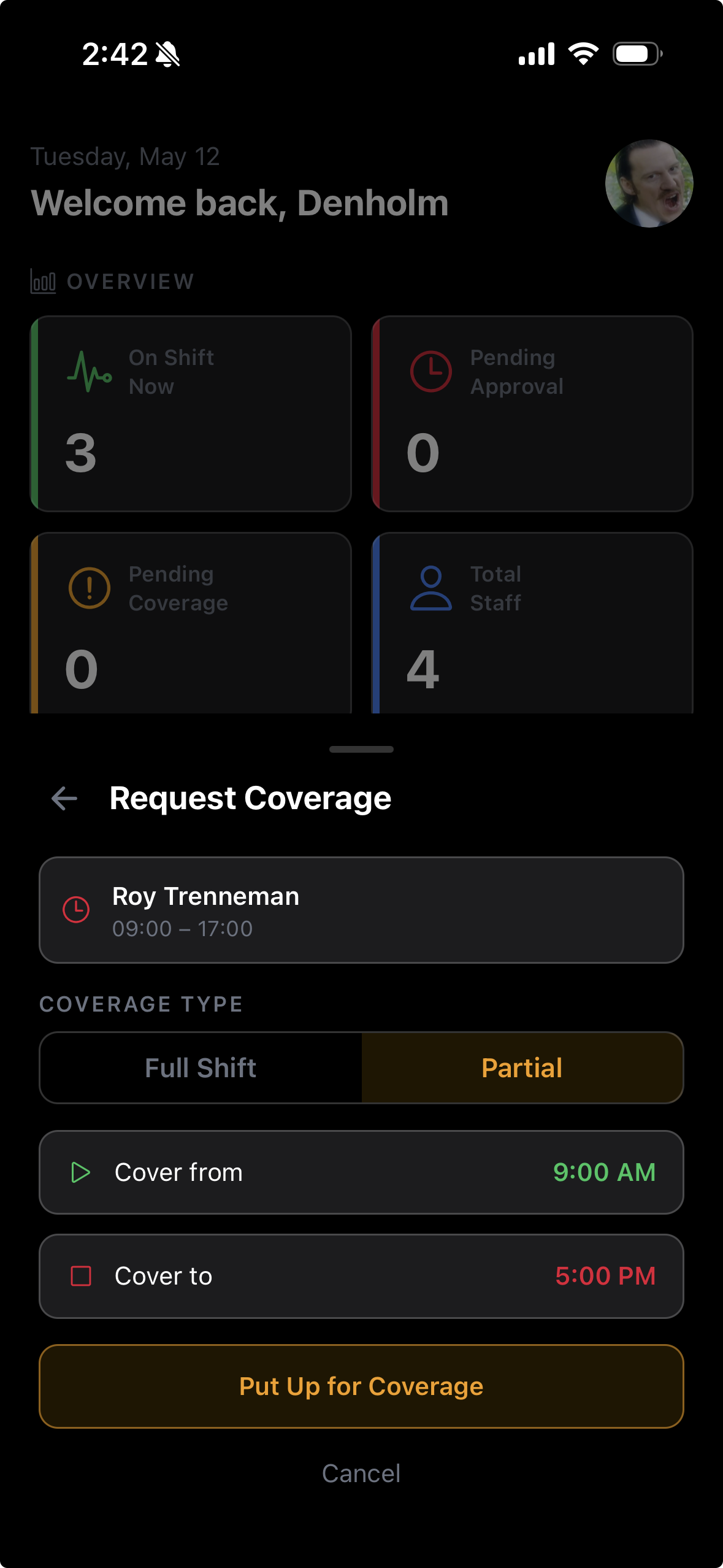 Shift Coverage screenshot